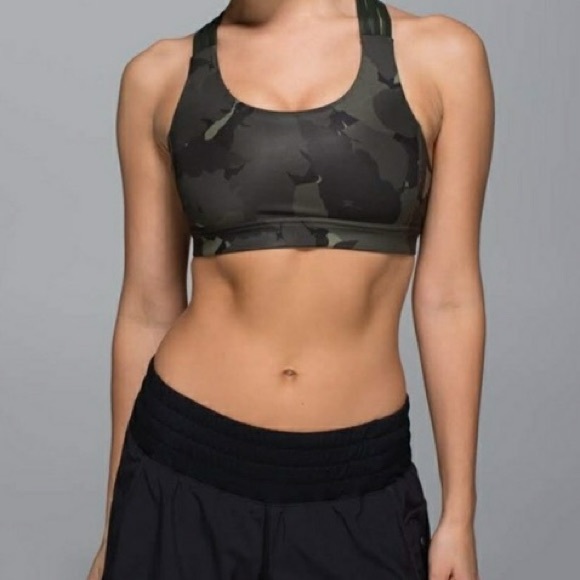 lululemon athletica Other - Lululemon All Sport Bra Camo Palm Adjustable Sz 2